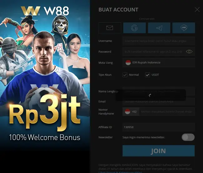 W88 Login
